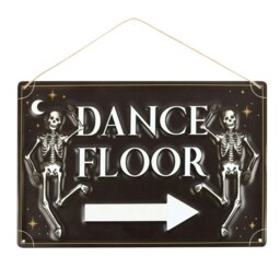 Something Different Dance Floor Metal Hanging Sign - Black/White/Gold - One Size