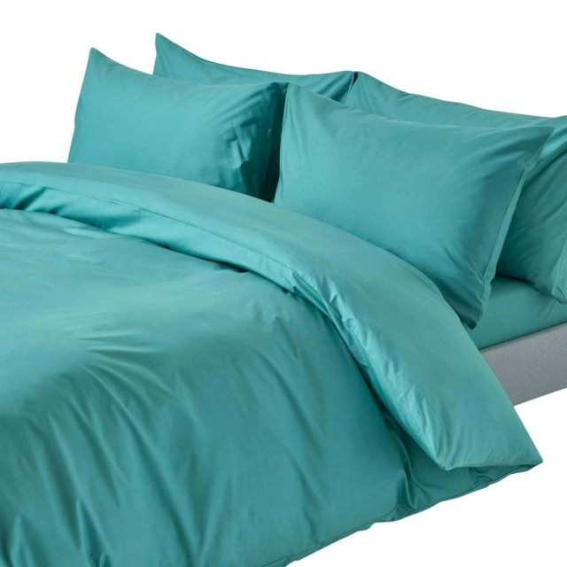 Homescapes Teal Cotton Duvet Cover Set - 200 Thread Count -