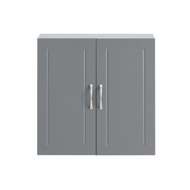 SoBuy Bathroom Wall Cabinet with Adjustable Shelf and 2 Doors, Dark Gray, 23.6x11.8x23.6 inches, 12.9 kg - FRG231-DG