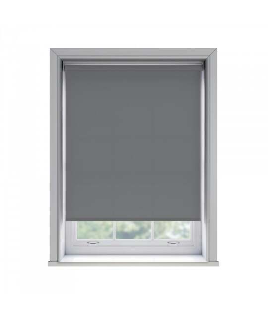95cm No Drill Slate Grey Thermal Blackout Roller Blind (170cm Drop) Grey