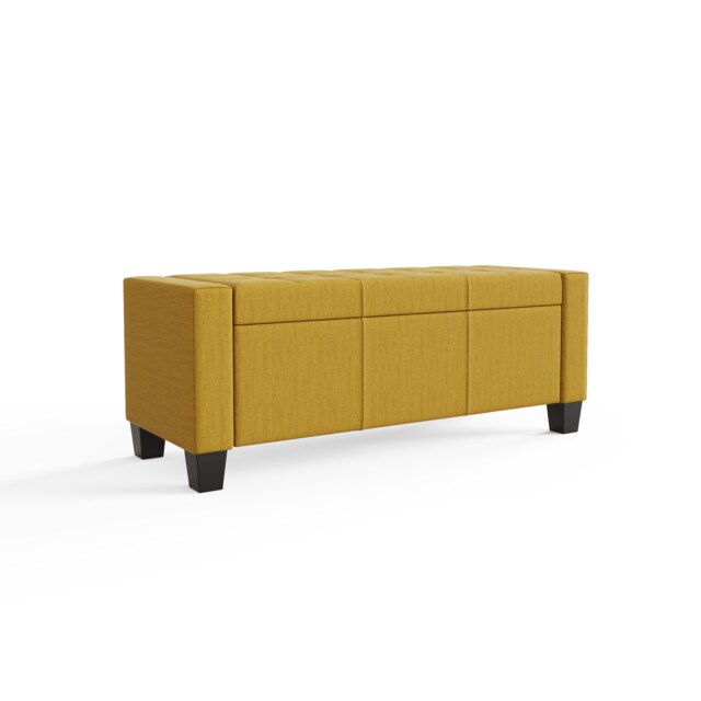 Verona Ottoman Storage Bench Yellow Mustard