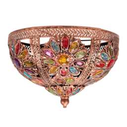 ValueLights Samia Bronze Ceiling Shade Multi Coloured Jewels Bronze
