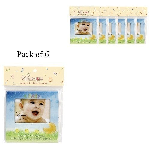 "Celebrations Pack 6 Magnetic Frame 3"" x 2"" - Baby is a Gift"