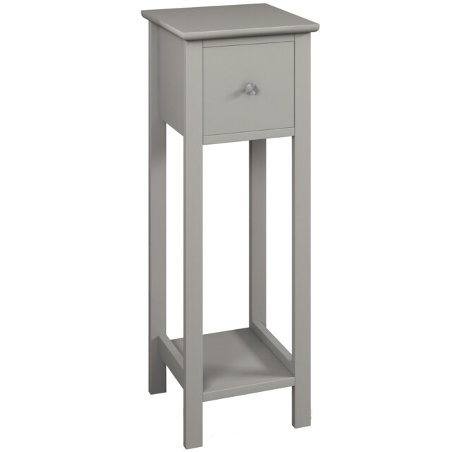 URBNLIVING Slim Bedside Table with 1 Drawer & Open Shelf - Compact Bedroom Nightstand Grey 1x Grey 1