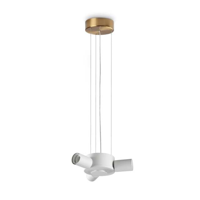 Set Up Multi Arm Pendant Ceiling Light Brass 3x E27