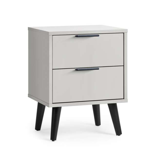 Premium Arden 2 Drawer Silk Grey Bedside Unit