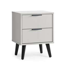 Premium Arden 2 Drawer Silk Grey Bedside Unit