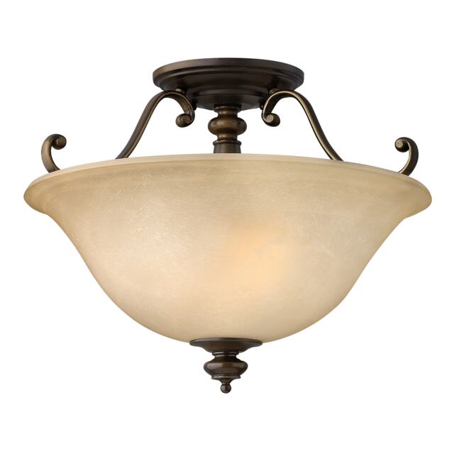 Dunhill 2 Light Semi Flush Ceiling Light Royal Bronze, E27
