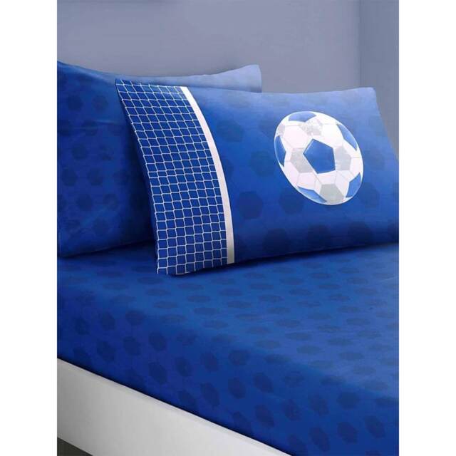 Floso Football Fitted Sheet Set Blue Blue/White One Size 1