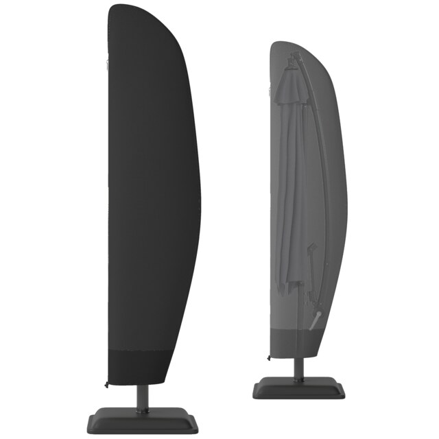 Outsunny Parasol Cover, Patio Cantilever Cover, Banana Umbrella Cover Black Black Black Φ56 x 220 cm 1