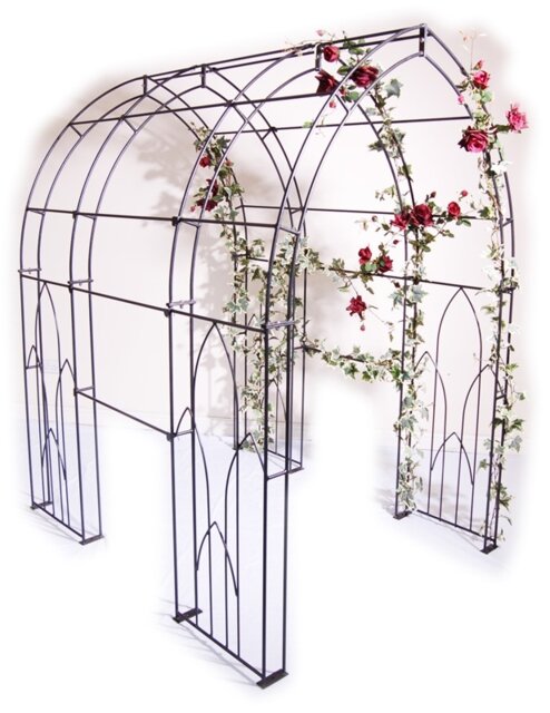 Gothic Tunnel (Including Ground Spikes) Bare Metal - Ready to Rust - Steel - L182.9 x W142.2 x H223.5 cm