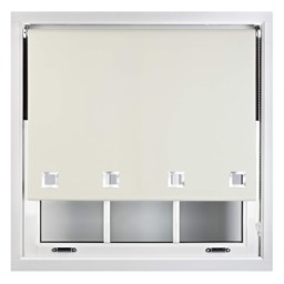 FURNISHED Blackout Roller Blinds with Large Square Eyelets Made to Measure Window Shade Cream Cream (W) 60cm x (L) 165cm