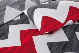 Zig Zag Striped Duvet Cover Set - King - Red