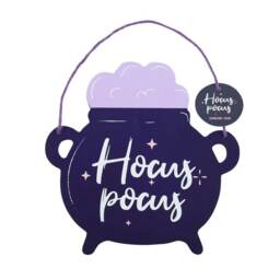 Something Different Hocus Pocus Cauldron Hanging Sign - Purple - One Size