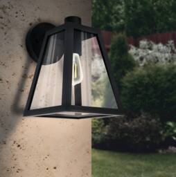 EGLO Mirandola 1-Light Caged Exterior Wall Light With Glass Panels