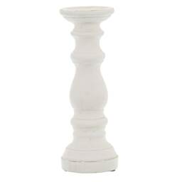 Hill Interiors Ceramic Column Candle Holder - White - 31cm x 12cm x 12cm White