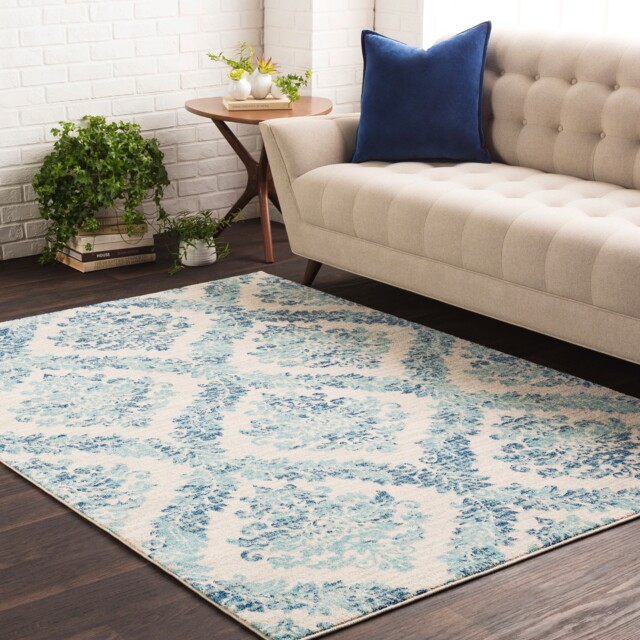 LIVABLISS Harput-Vintage Traditional Boho Rug 120 x 170 cm Blue Grey Ivory