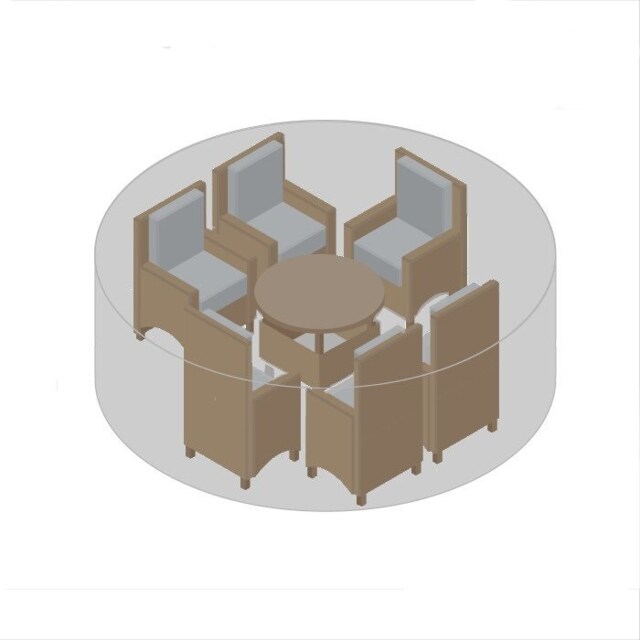 Medium Round Dining Set Black Garden Furniture Cover - 250 x 250 x 95cm Black Black