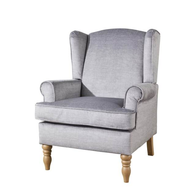 Helena Wingback Armchair Occasional Sofa Modern Accent Chair Seating Silver Silver