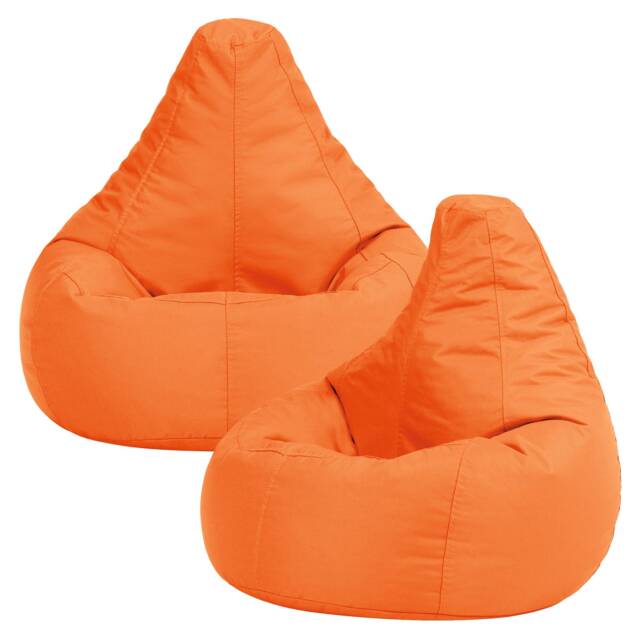 Kids Recliner Beanbag Indoor and Outdoor Orange Set of 2