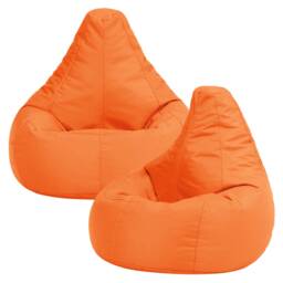 Kids Recliner Beanbag Indoor and Outdoor Orange Set of 2