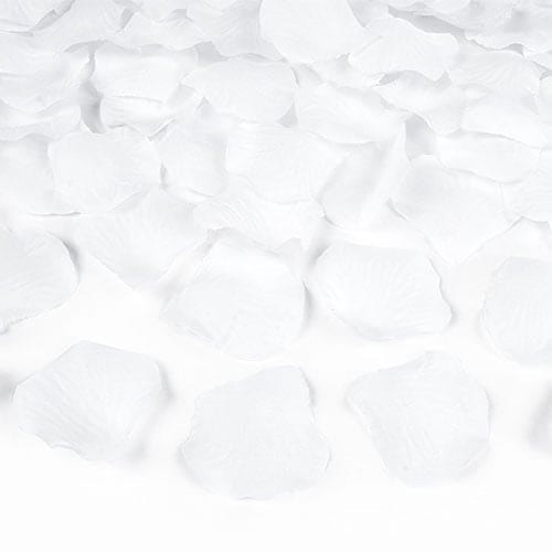 White Fabric Rose Petals - Pack of 100