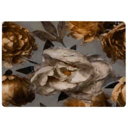 Golden White Flower Rug Multi