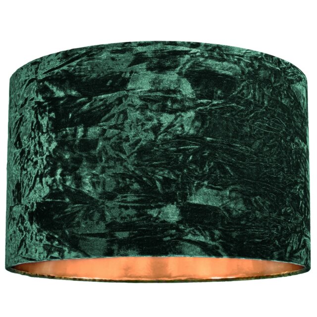 "Modern Green Crushed Velvet 20"" Floor/Pendant Lampshade with Shiny Copper Inner"