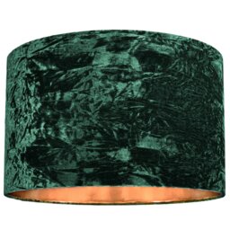 "Modern Green Crushed Velvet 20"" Floor/Pendant Lampshade with Shiny Copper Inner"