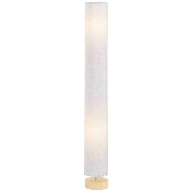 HOMCOM Tall Floor Lamp Lighting w/ Fabric Shade for Bedroom Living Room Grey