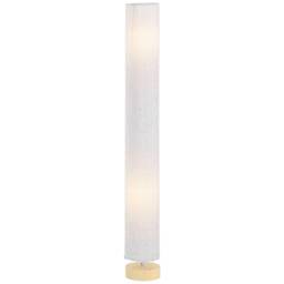 HOMCOM Floor Lamp for Living Room, 47 Modern Standing Lamp with Linen Shade, Wooden Base, Grey