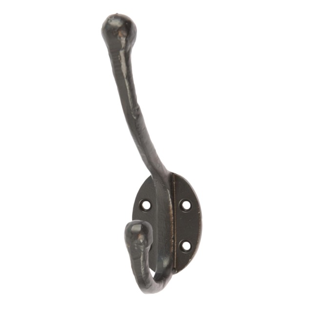 Hammer & Tongs Rounded Hat & Coat Hook - W35mm x H125mm - Black