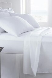 "Egyptian Cotton Deep Fitted Sheet - 400 Thread Count - 16"" Deep - White - King White King"