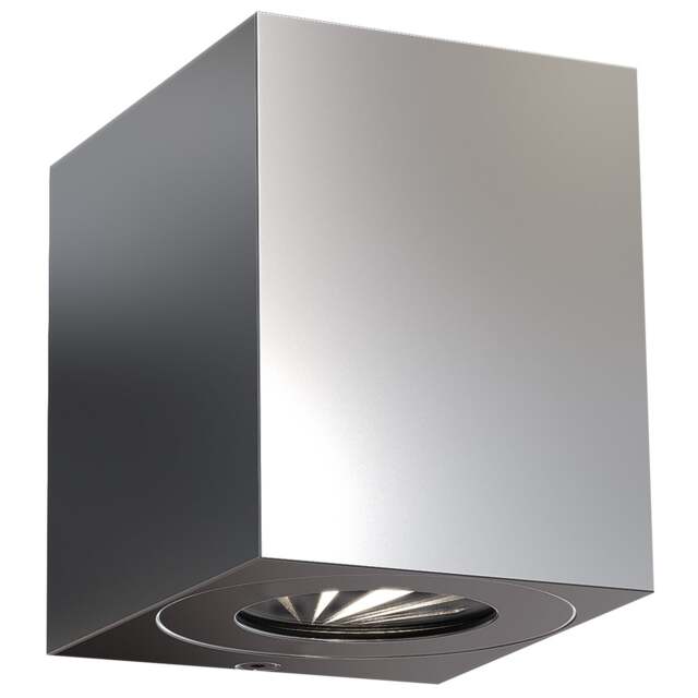 Nordlux Canto Outdoor Wall Light Silver Stainless steel Sensor Intergrated LED Weatherproof - Mains Powered, IP44