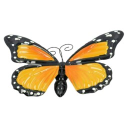 Large 3D Orange Metal Butterfly Garden/Home Wall Art Ornament 8X24X36cm