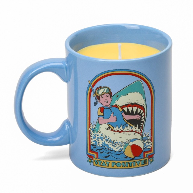 Stay Positive Blue Scented Mug Candle - Citrus & Sea Salt