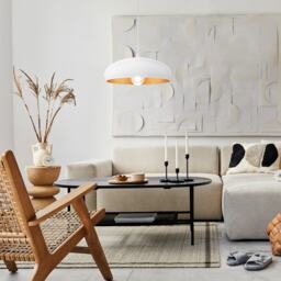 EGLO Mogano 1 Vintage Steel White And Copper Single Pendant Light