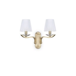 Pegaso 2 Light Candle Wall Light Satin Brass