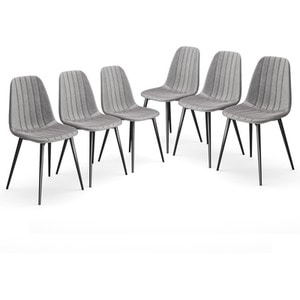 URBNLIVING Carlo Velvet Dining Chairs With Padded Seat Grey Grey Not provided 6