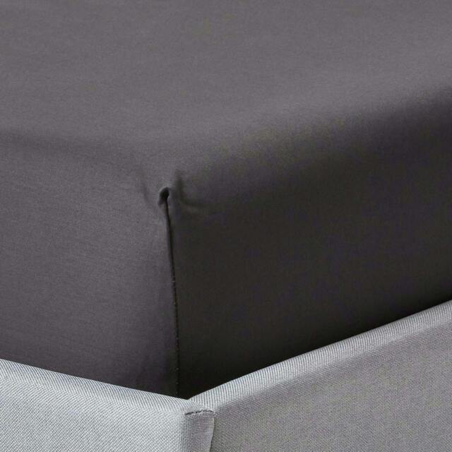 Homescapes Dark Charcoal Grey Egyptian Cotton Fitted Sheet 1000 TC, Super King Grey Super King