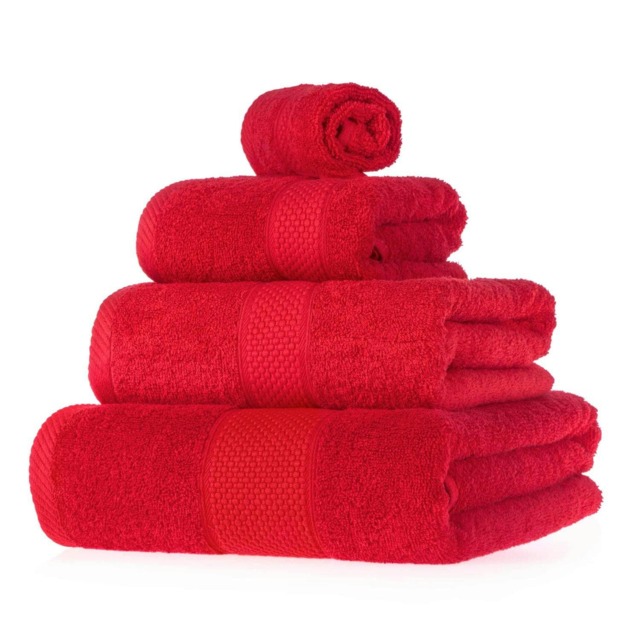 Homescapes Turkish Cotton Red Bath Towel Set