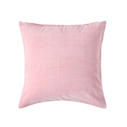 Homescapes Pink Velvet Cushion Cover - 60 x 60 cm Pink Pink 1