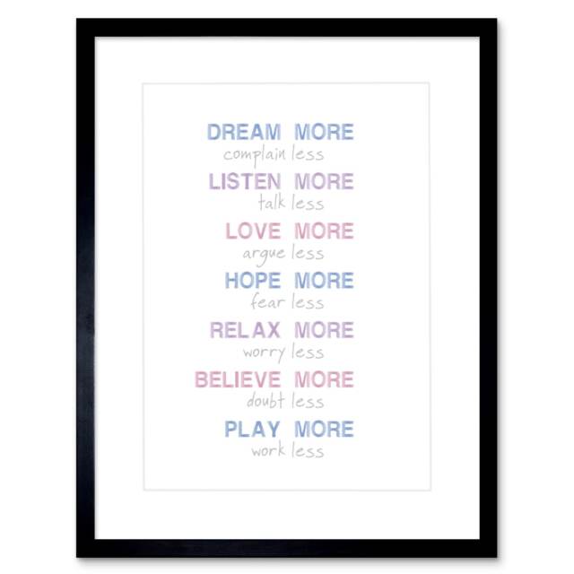 "Dream More Complain Less Motivational Quotes 9x7"" Black Framed Wall Art Print"
