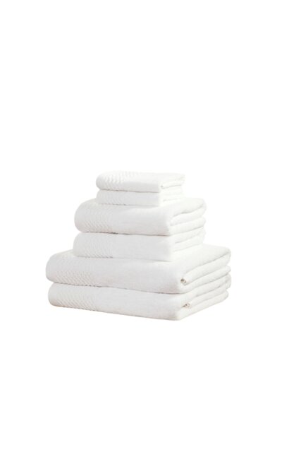 Eden Weave 6 Piece Cotton Towel Set Luxury Soft Dry Absorbent White Bath towel