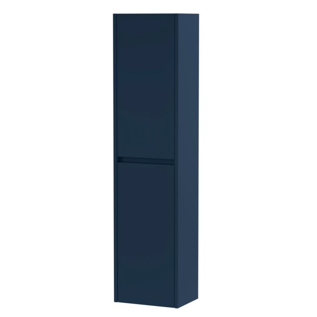 Balterley Contemporary Square Wall Hung 2 Door Tall Bathroom Unit Durable Blue Indigo Blue 1