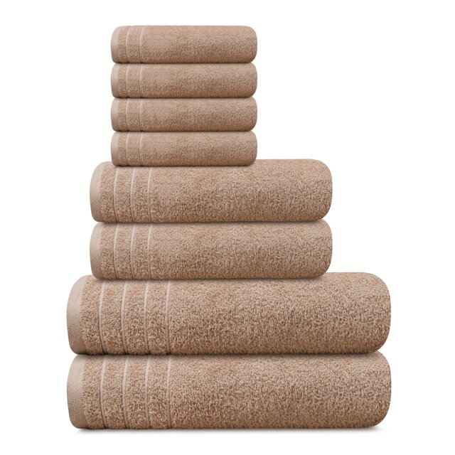 Casa De Rococo 8 Piece Cotton Towel Bale Set – 2 Bath Towels, 2 Hand Towels & 4 Face Cloths, 450 GSM