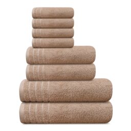 Casa De Rococo 8 Piece Cotton Towel Bale Set – 2 Bath Towels, 2 Hand Towels & 4 Face Cloths, 450 GSM
