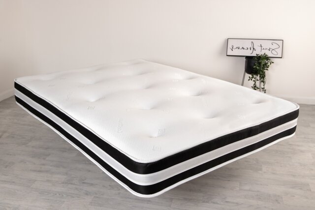 3D Quilted Tuft Mattress - 20cm Deep, Soft Comfort, Airflow Border Black European Single