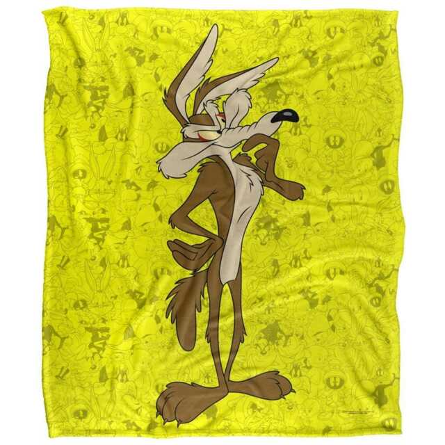 Looney Tunes Character Collage Wile E Coyote Blanket - Multicoloured - One Size