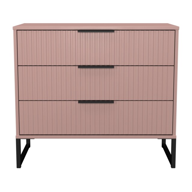 Menai 3 Drawer Chest of Drawers in Kobe Pink (Ready Assembled) Pink Kobe Pink
